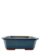 Premium Lotus Ceramic Pot (Blue Glazed)