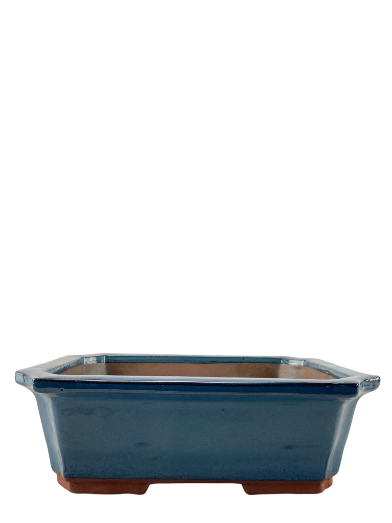 Premium Lotus Ceramic Pot (Blue Glazed)